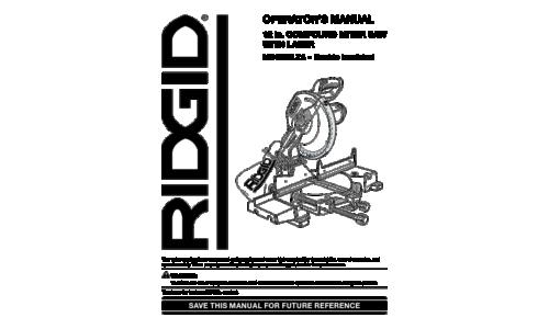 RIDGID Saw MS1250LZA User Manual