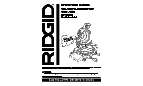 RIDGID Saw MS1065LZA User Manual