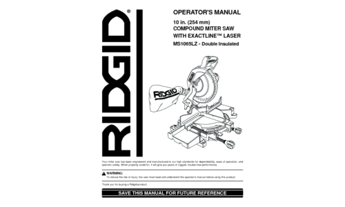 RIDGID Saw MS1065LZ User Manual