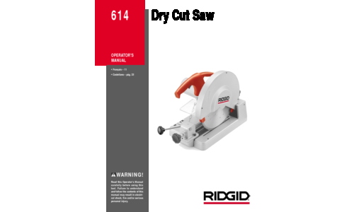 RIDGID Saw Dry Cut Saw User Manual