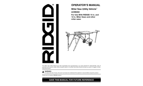 RIDGID Saw AC99402 User Manual