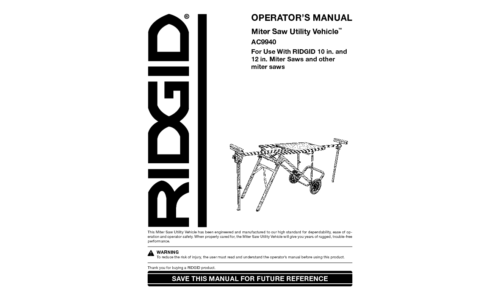 RIDGID Saw AC9940 User Manual