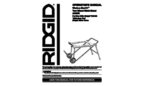 RIDGID Saw AC9930 User Manual