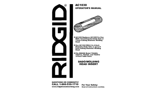 RIDGID Saw AC1030 User Manual