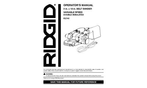 RIDGID Sander R2740 User Manual