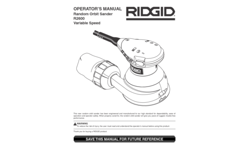 RIDGID Sander R2600 User Manual