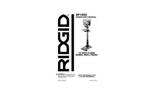 RIDGID SP6490 User Manual