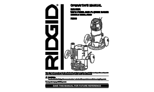 RIDGID Router R2900 User Manual