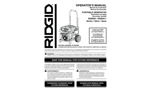 RIDGID RD80011 User Manual