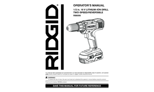 RIDGID R86006 user manual