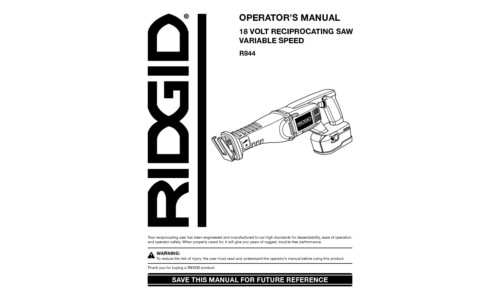 RIDGID R844 User Manual