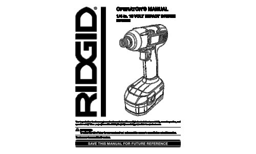 RIDGID R842301 User Manual