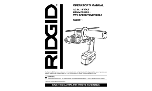 RIDGID R8411511 User Manual