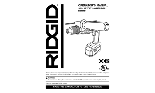 RIDGID R841151 User Manual