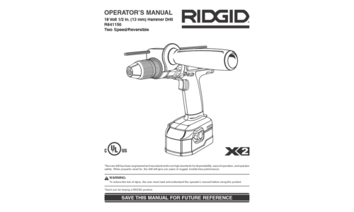 RIDGID R841150 User Manual