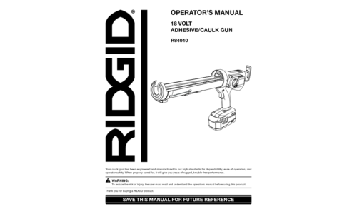 RIDGID R84040 User Manual