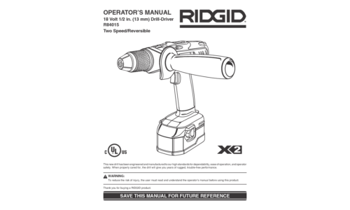 RIDGID R84015 User Manual