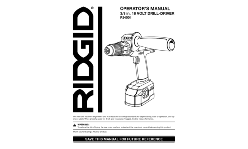 RIDGID R84001 User Manual