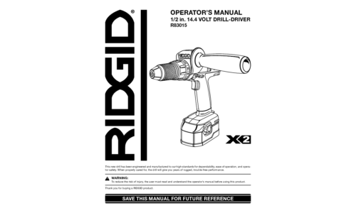 RIDGID R83015 User Manual