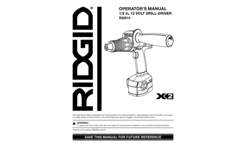 RIDGID R82015 User Manual