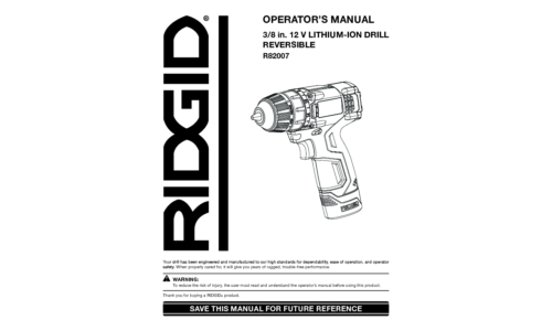 RIDGID R82007 User Manual