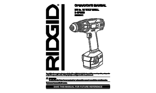 RIDGID R820011 user manual