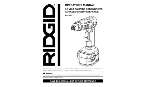 RIDGID R81030 User Manual