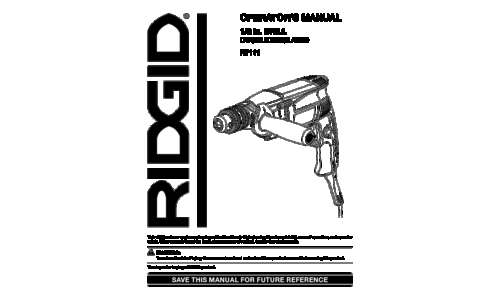 RIDGID R7111 user manual