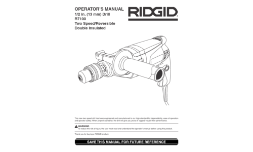 RIDGID R7100 User Manual