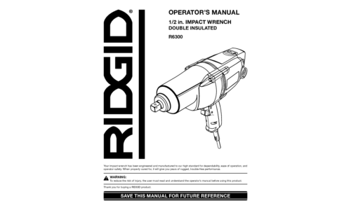 RIDGID R6300 user manual