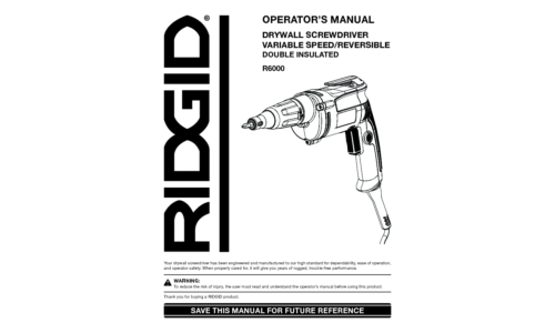 RIDGID R6000 User Manual