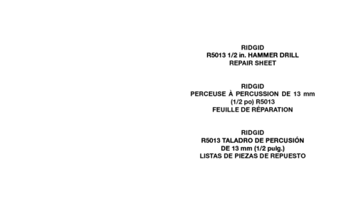 RIDGID R5013 User Manual