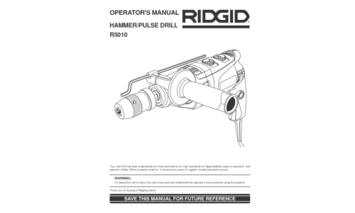 RIDGID R5010 User Manual