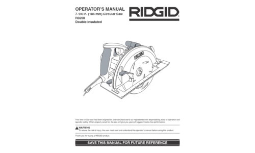 RIDGID R3200 User Manual