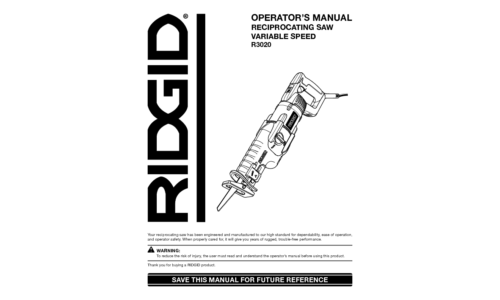 RIDGID R3020 User Manual