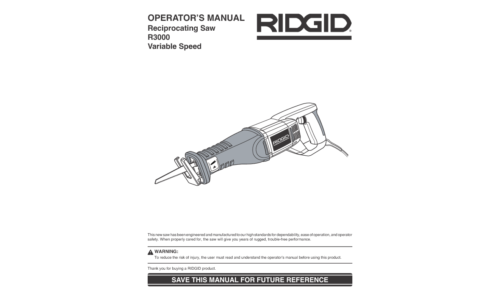 RIDGID R3000 User Manual