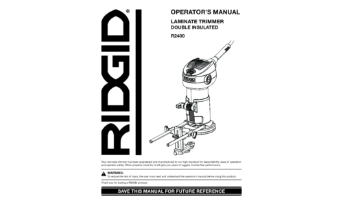 RIDGID R2400 User Manual