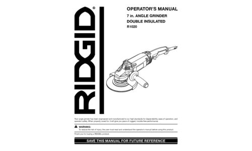 RIDGID R1020 User Manual