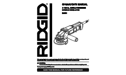 RIDGID R1001 User Manual