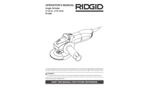 RIDGID R1000 User Manual