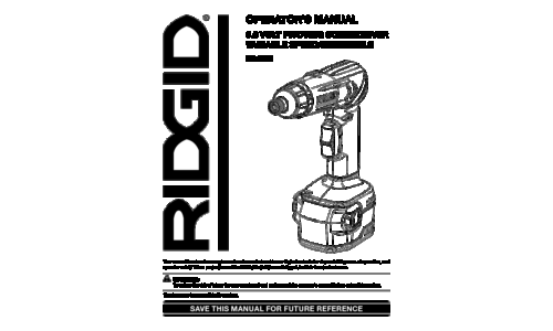 RIDGID Power Screwdriver R81030 User Manual