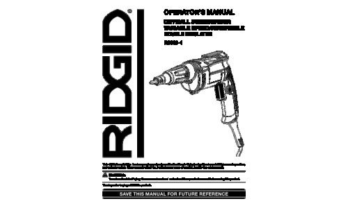 RIDGID Power Screwdriver R6000-1 User Manual