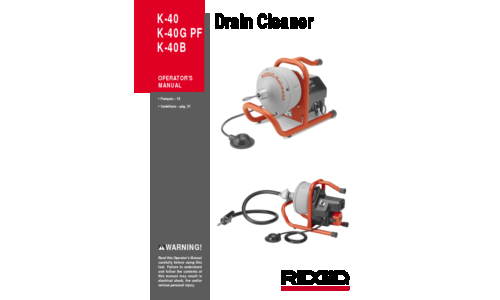 RIDGID Plumbing Product K-40 User Manual