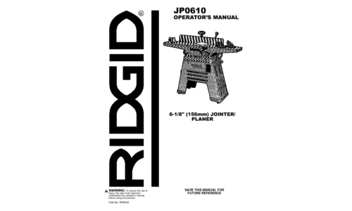 RIDGID Planer JP06101 User Manual