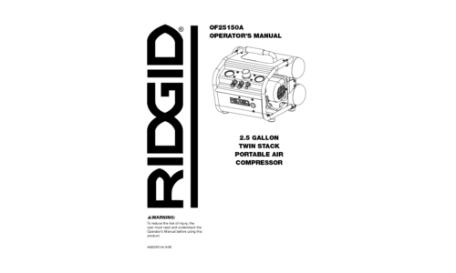 RIDGID OF25150A User Manual