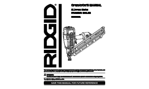 RIDGID Nail Gun R350CHA User Manual