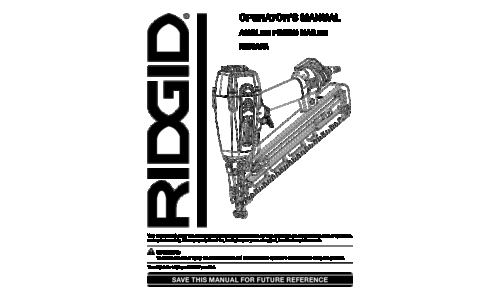 RIDGID Nail Gun R250AFA User Manual