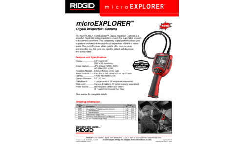 RIDGID MicroExplorer Digital Inspection Camera User Manual