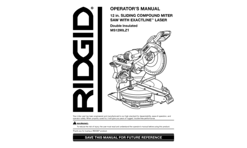 RIDGID MS1290LZ1 User Manual