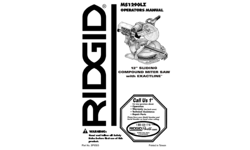 RIDGID MS1290LZ User Manual